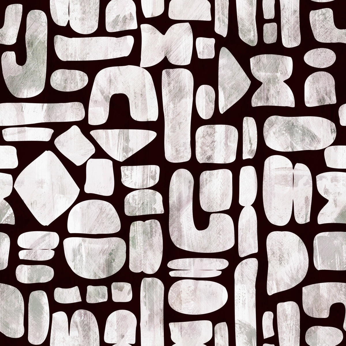 Abstract Painted Shapes Pattern Wallpaper⁠ in your room — zoomed