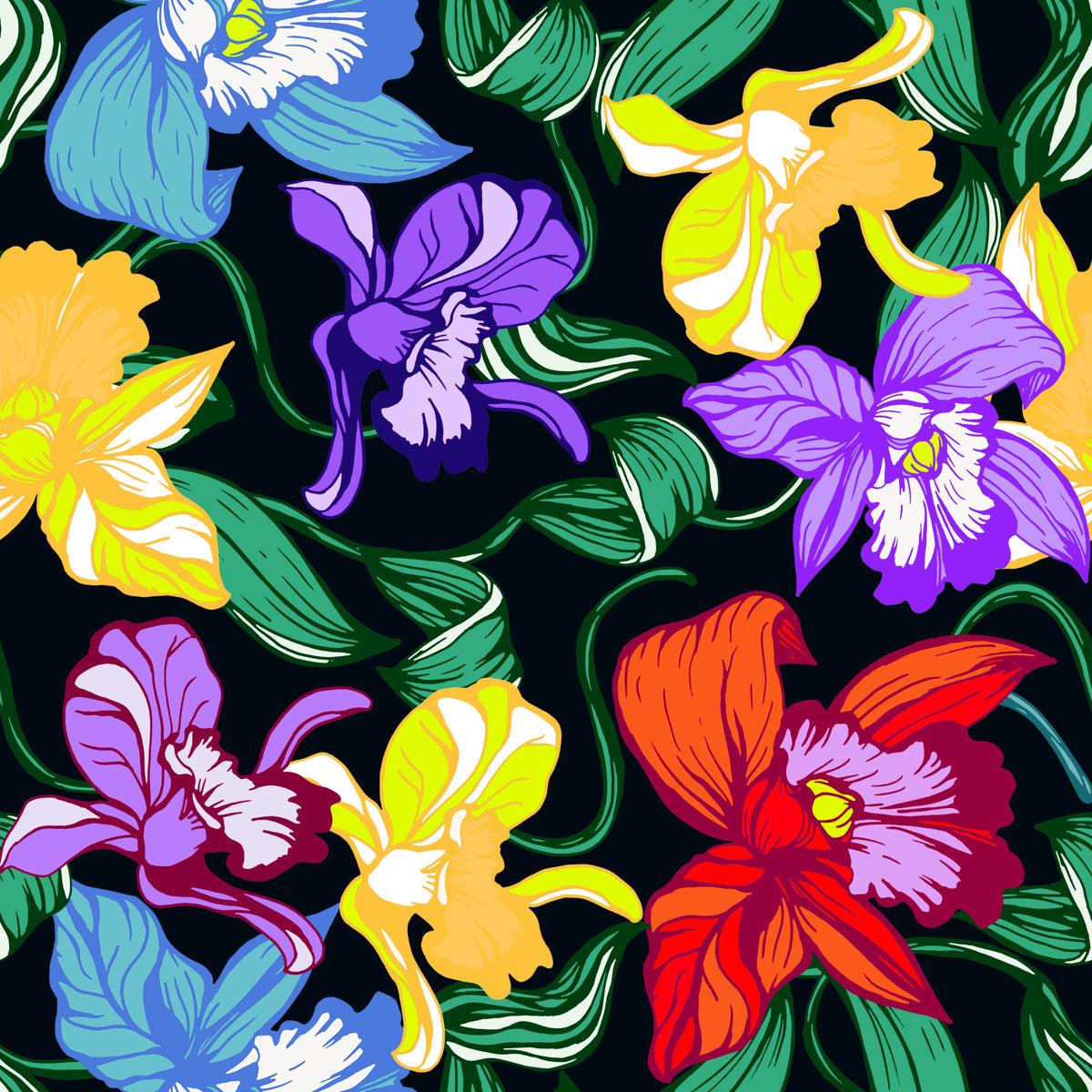 Vibrant Tropical Orchid Bloom Wallpaper⁠ in your room