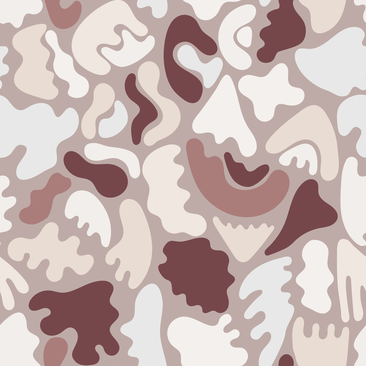 Abstract Organic Shapes in Earthy Tones Wall Mural in your room
