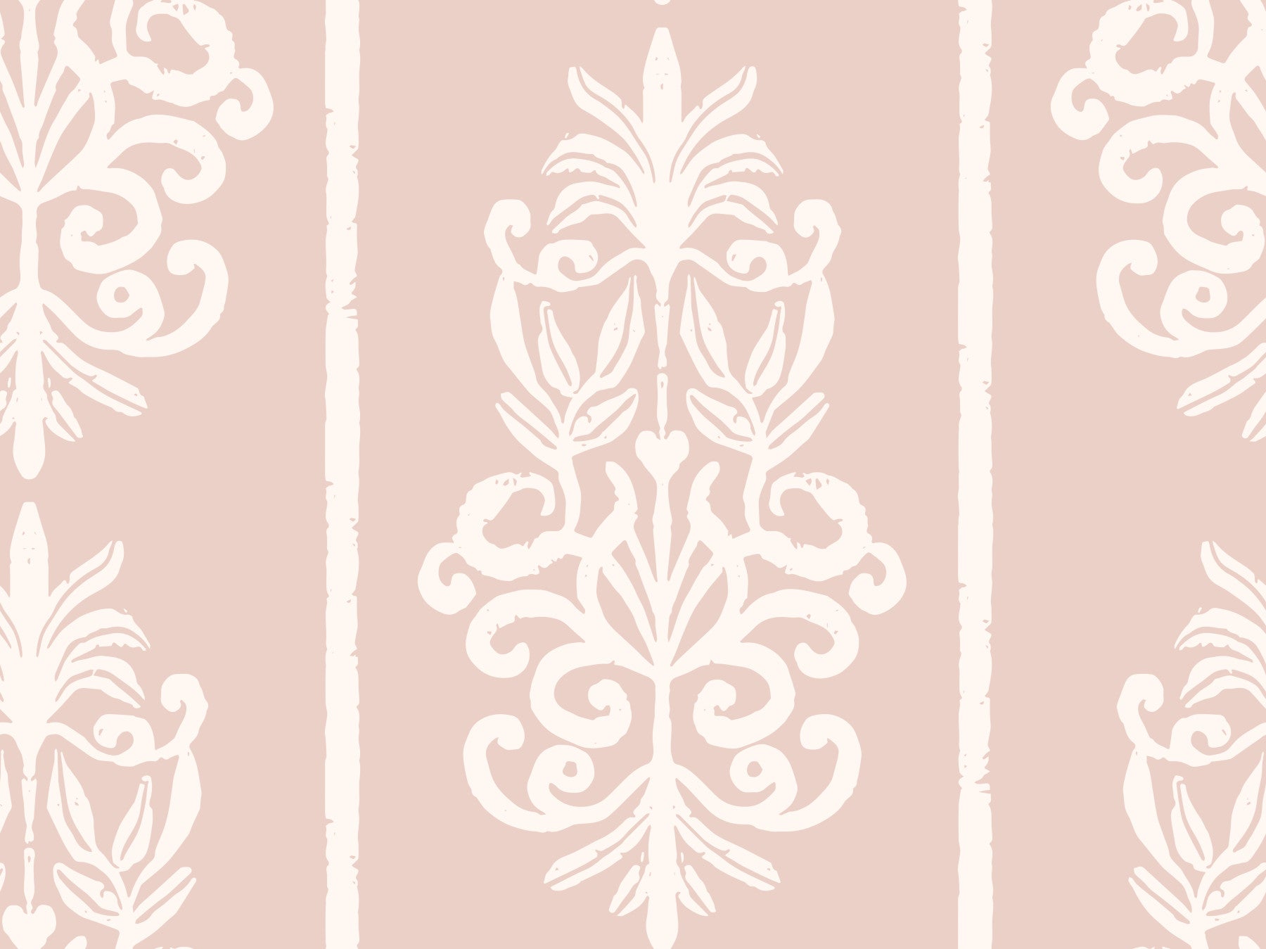 Blush Damask Striped Motif Wallpaper⁠
