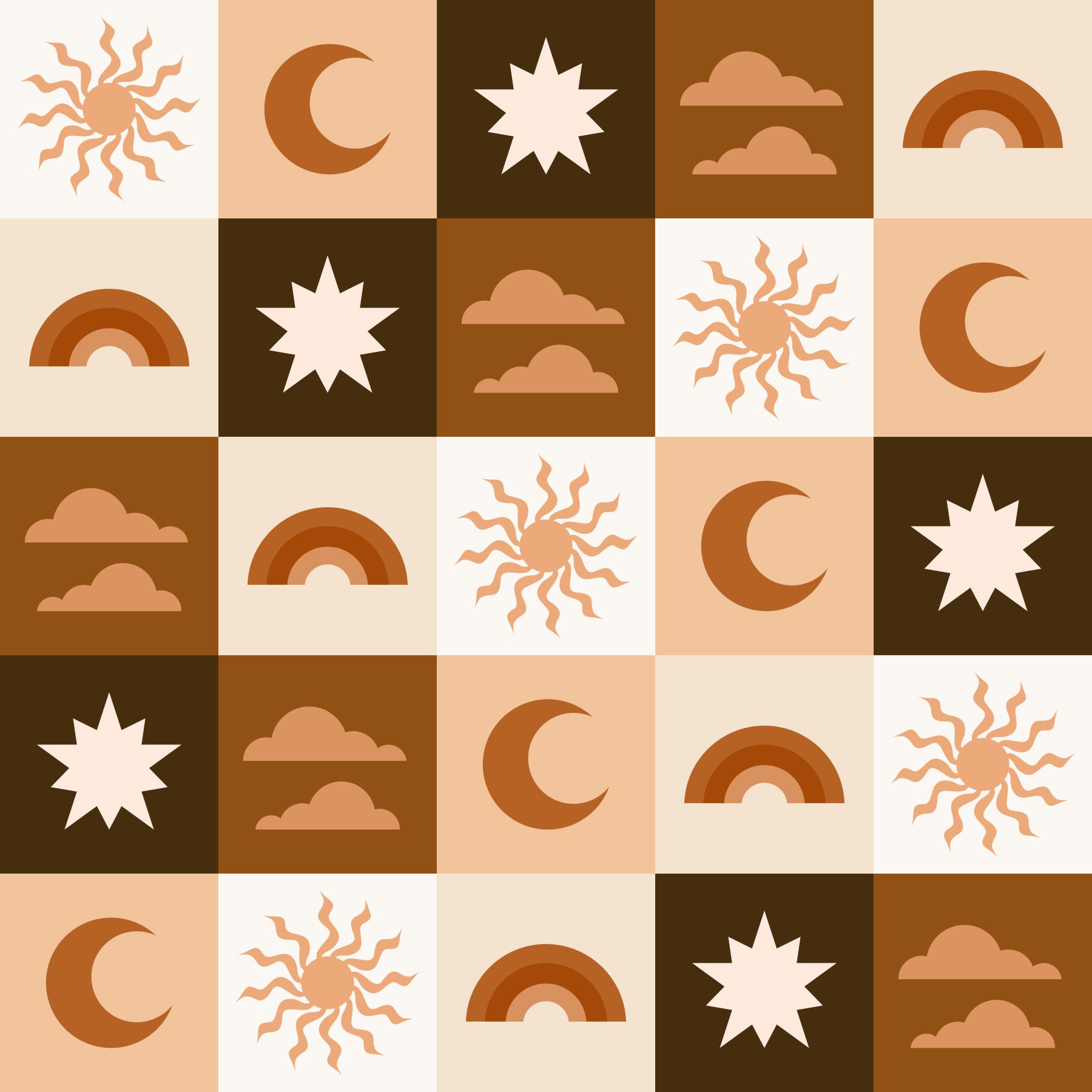 Minimalist Sun and Moon Squares Wallpaper⁠