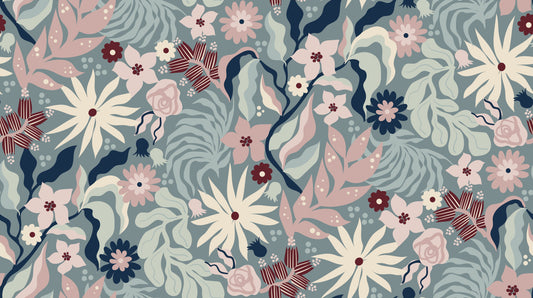 Muted Floral Garden Flora Wallpaper⁠