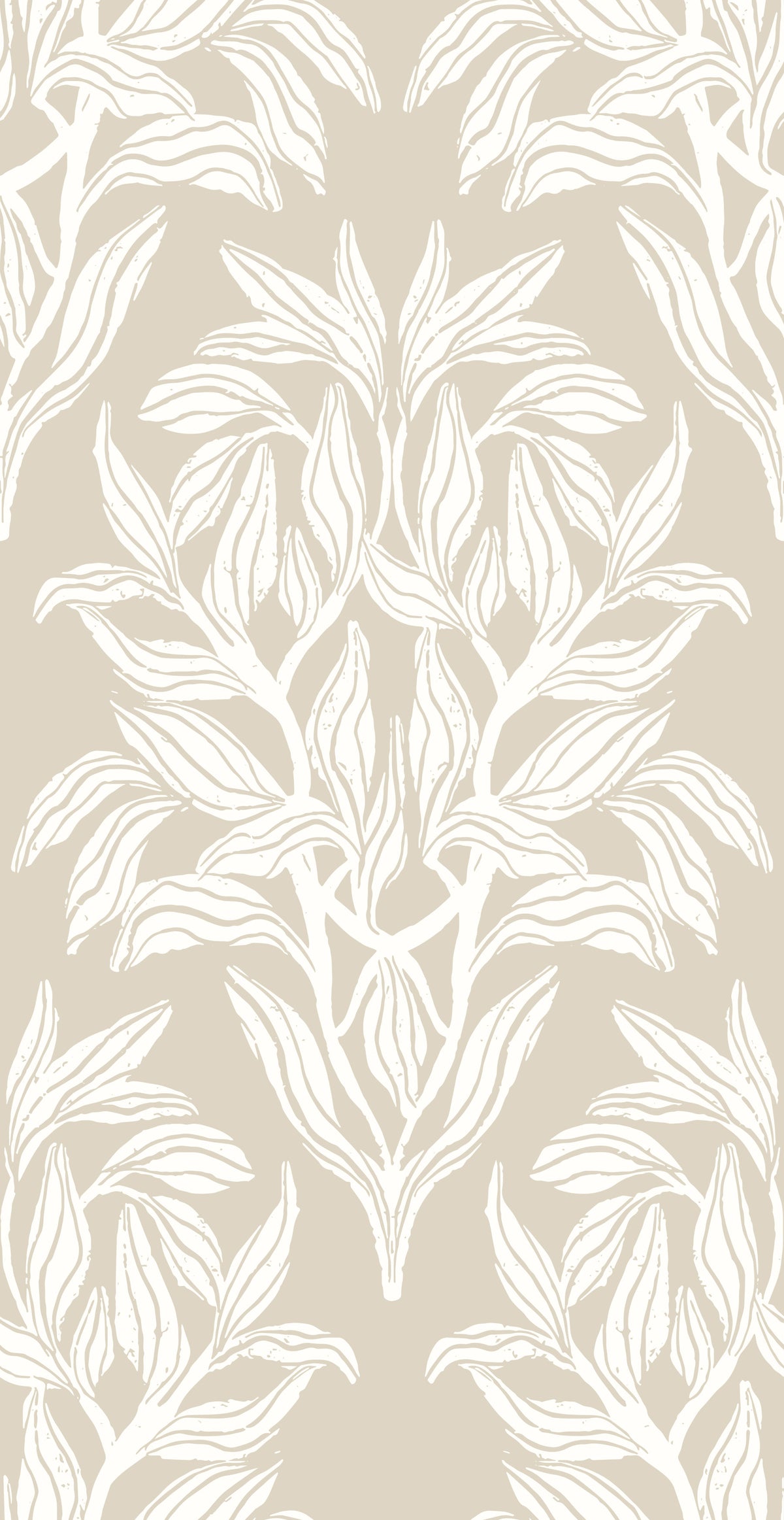 Organic Cream Leaf Motif Wallpaper⁠ in your room