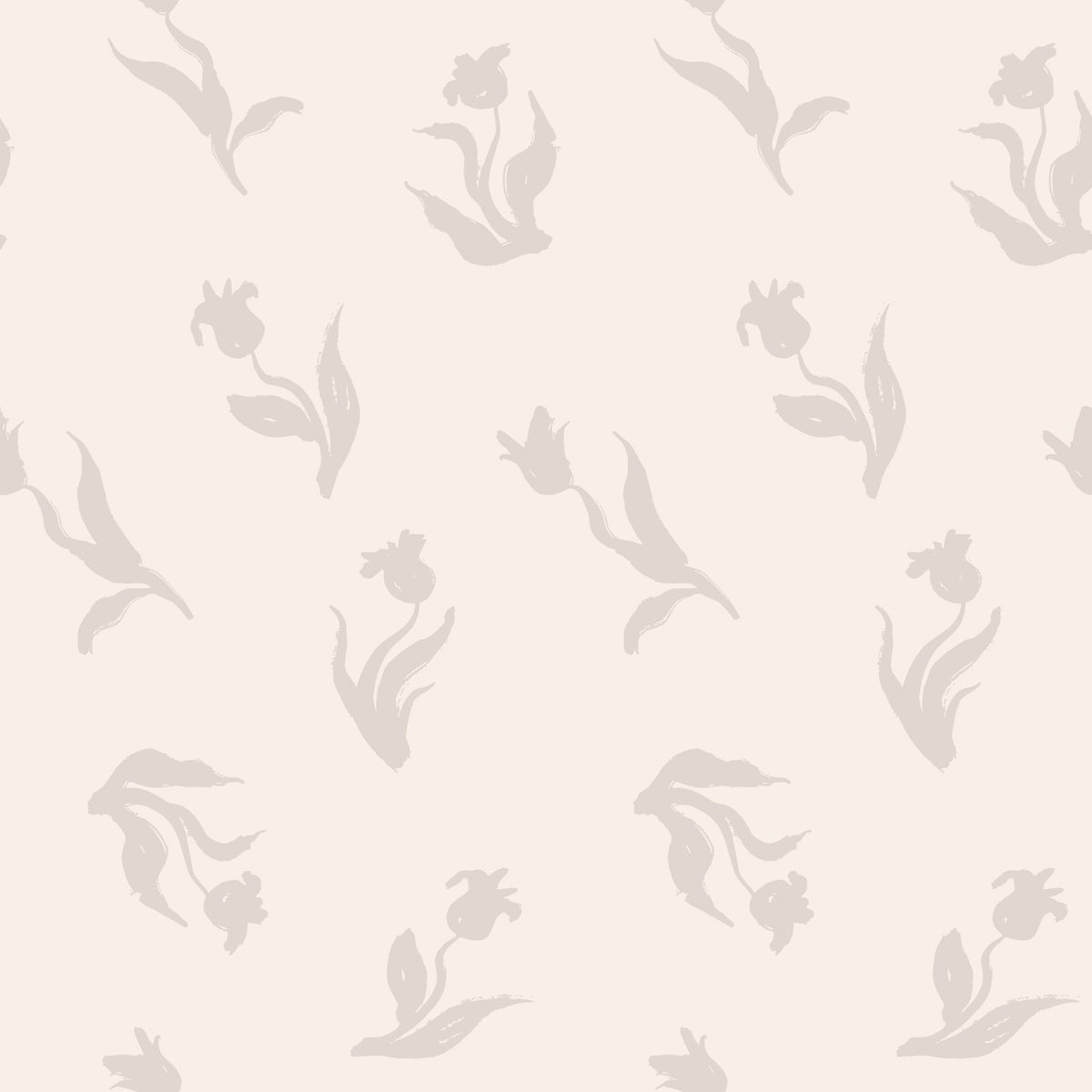 Minimalist Tulip Brushstroke Pattern Wallpaper⁠ in your room
