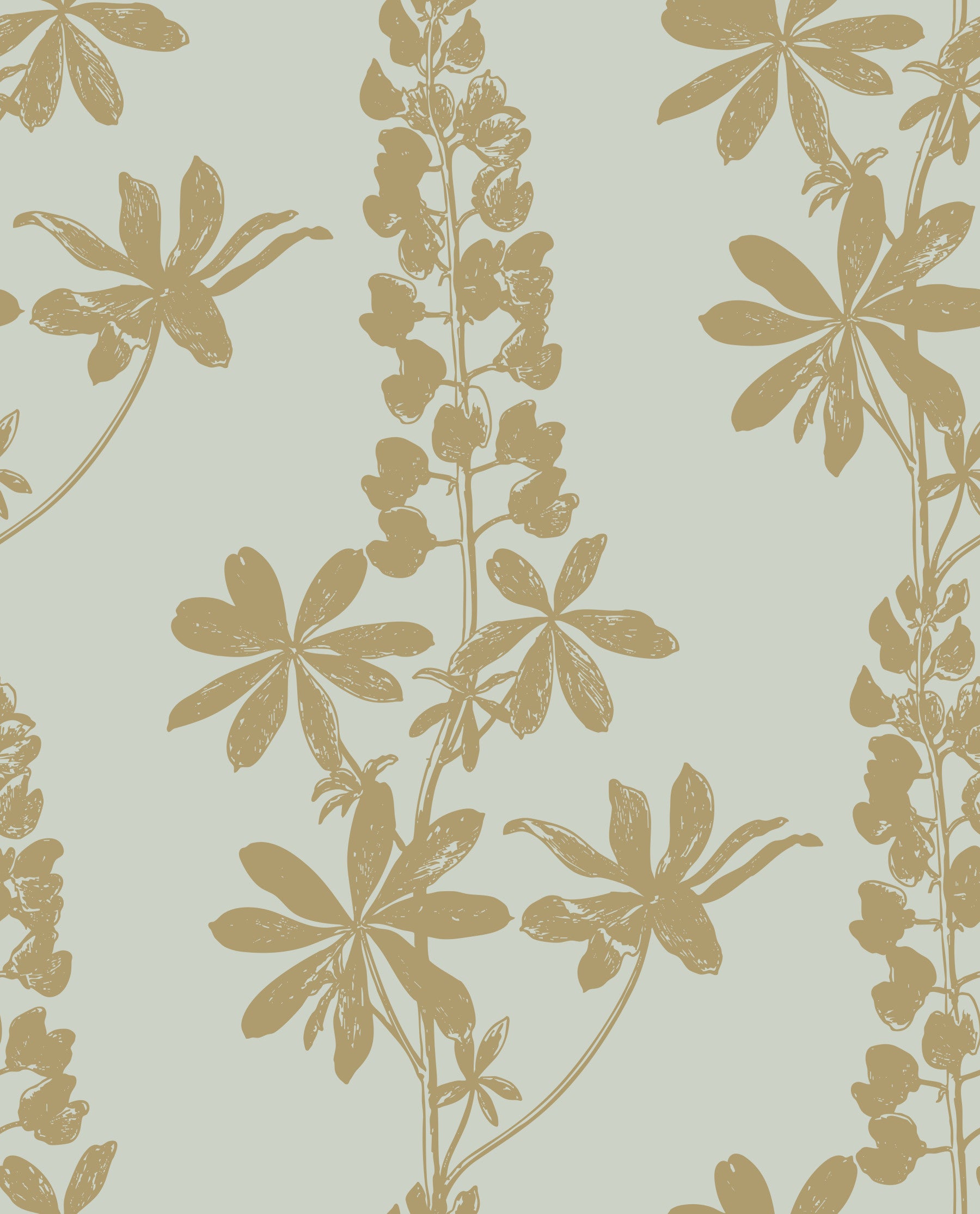 Vintage Botanical Lupine Sketch Wallpaper⁠