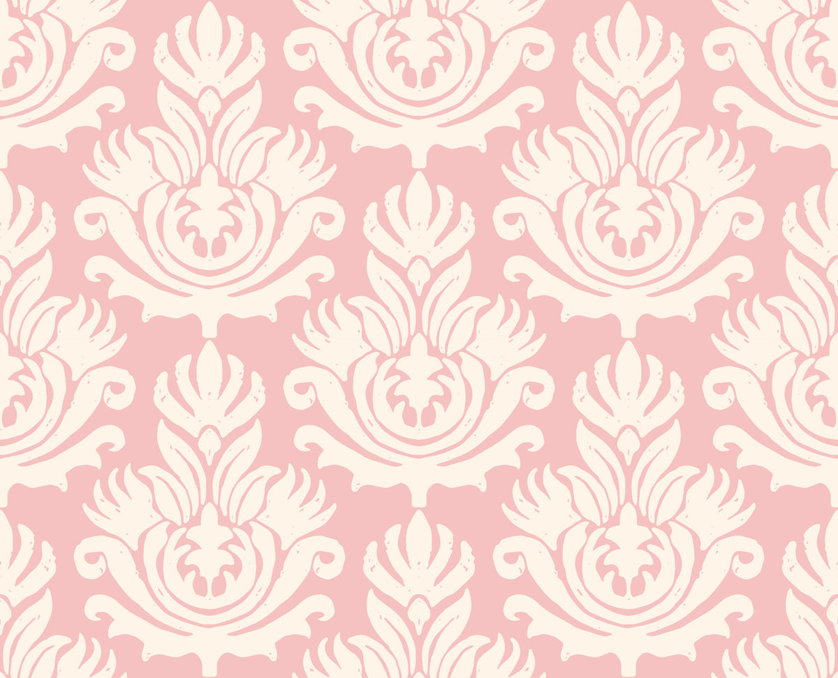 Hand-Drawn Pink Heritage Wallpaper⁠ in your room