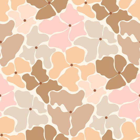 Soft Earthy Petal Mosaic Wallpaper⁠