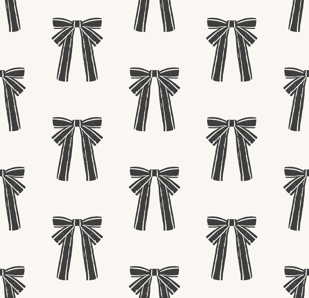 Charming Hand-Drawn Bow Repeat Pattern Wallpaper⁠ in your room