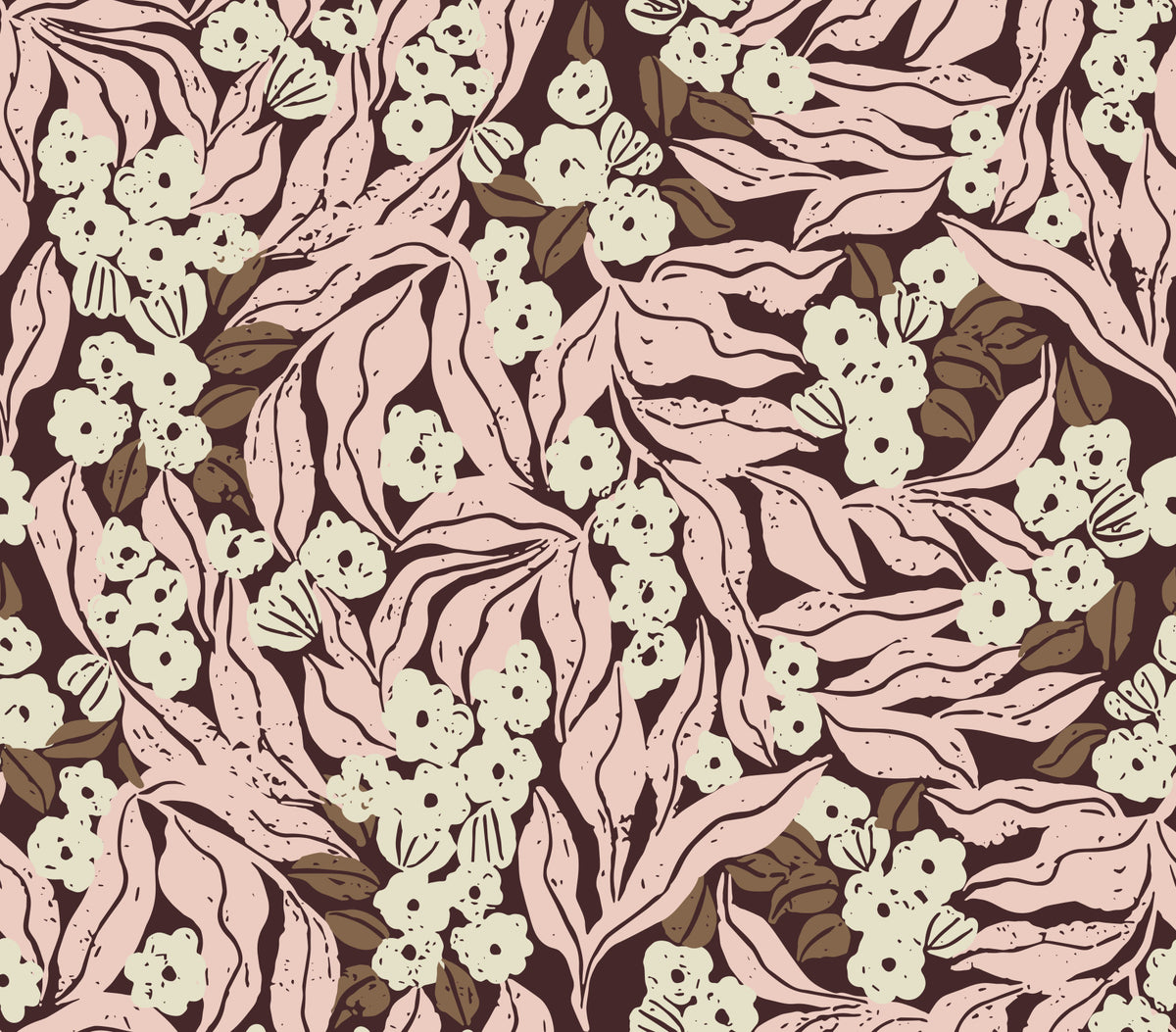 Soft Pink Garden Foliage Wallpaper⁠ in your room