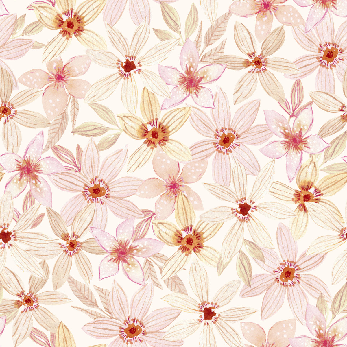 Soft Watercolor Meadow Bloom Wallpaper⁠ in your room — zoomed