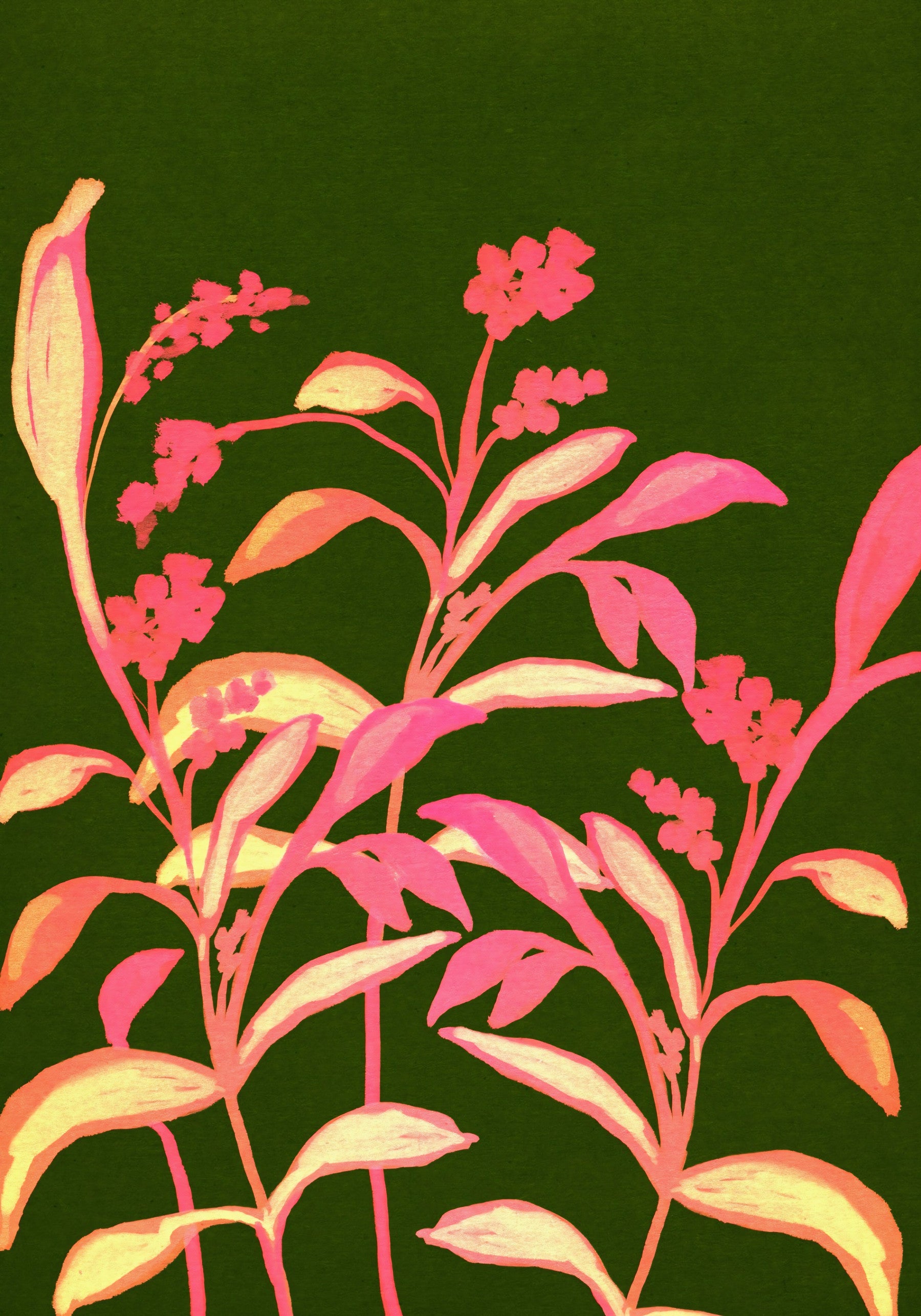 Painterly Spring Bloom Motif Wall Mural