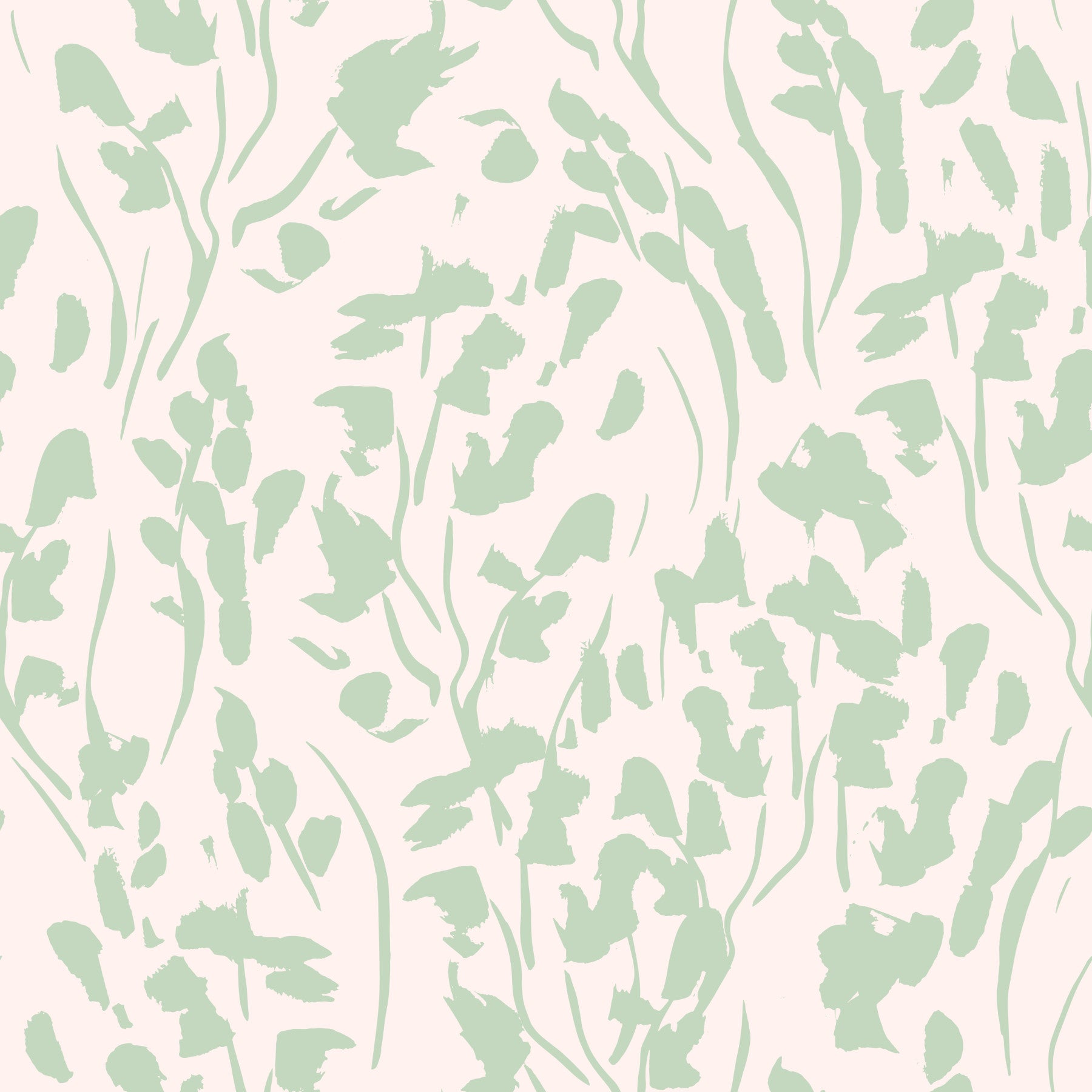 Soft Sage Botanical Brushstrokes Wallpaper⁠
