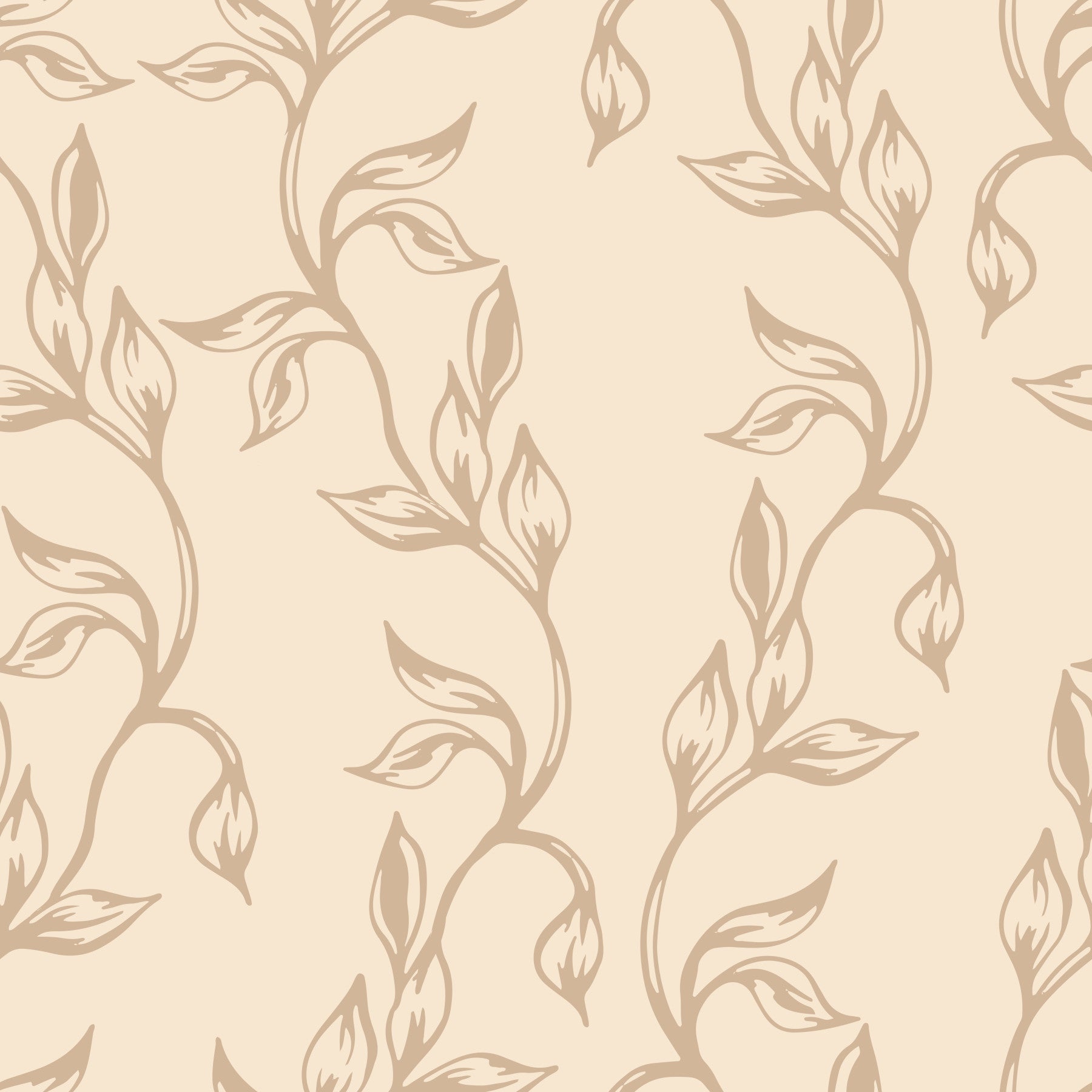 Serene Neutral Organic Foliage Wallpaper⁠