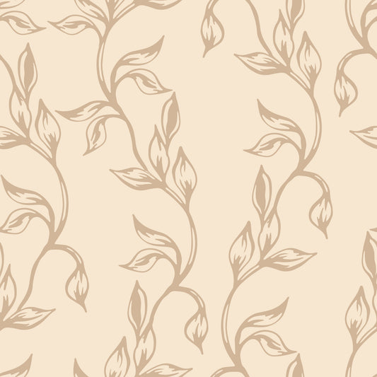 Serene Neutral Organic Foliage Wallpaper⁠