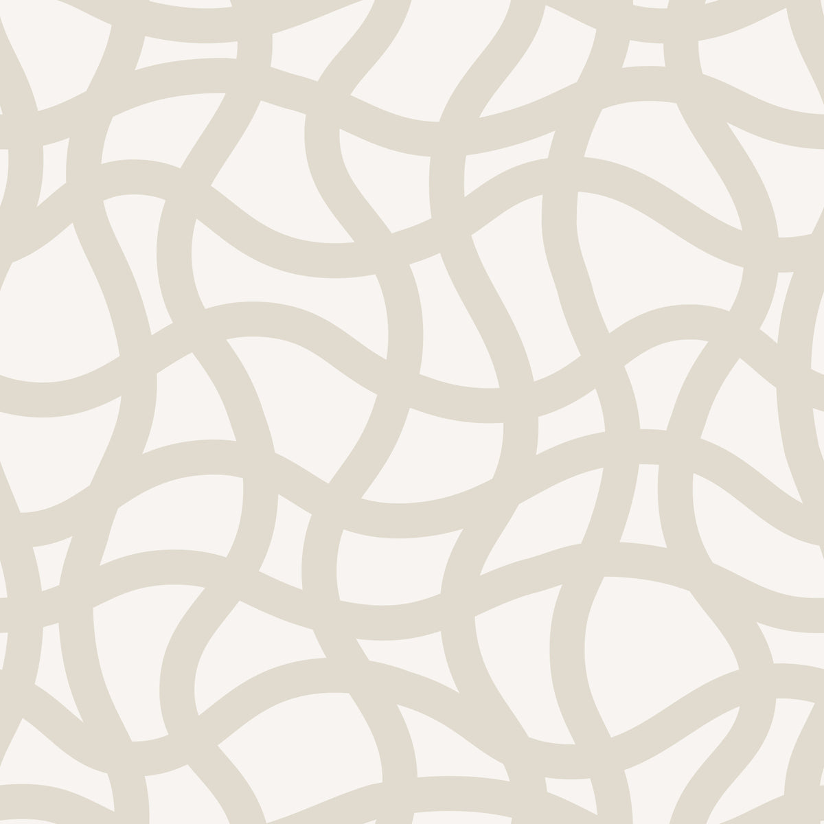 Interwoven Soft Cream Curves Wallpaper⁠ in your room