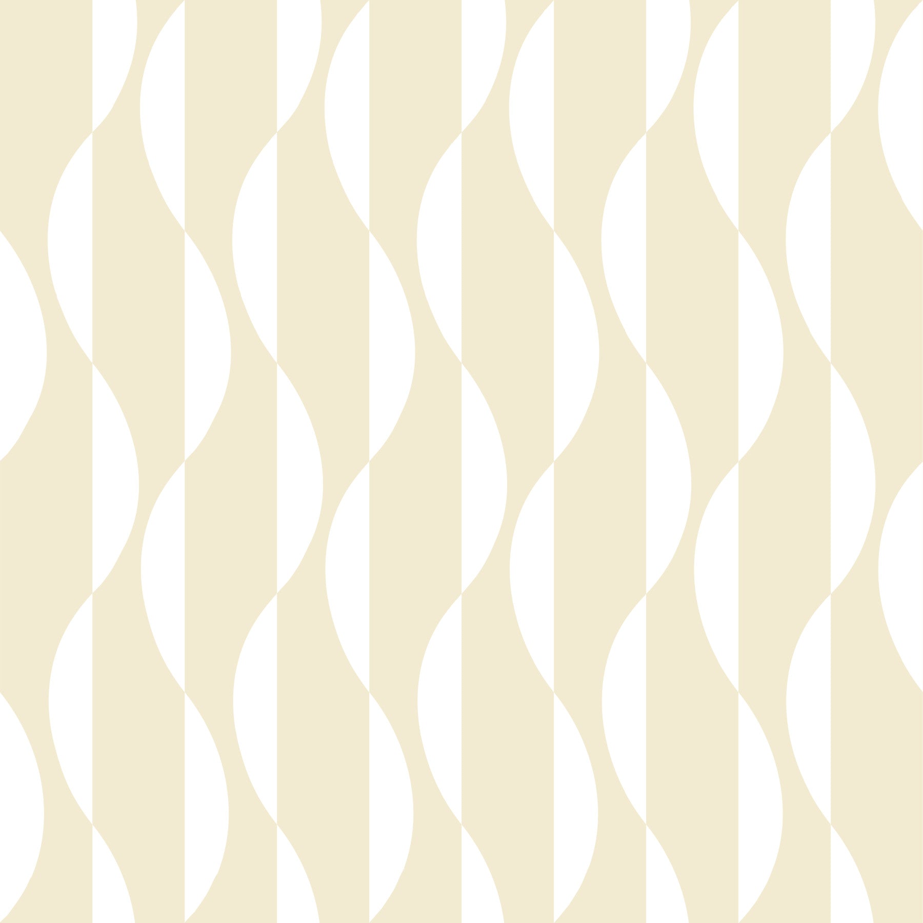 Cream and White Wavy Line Geometry Wallpaper⁠