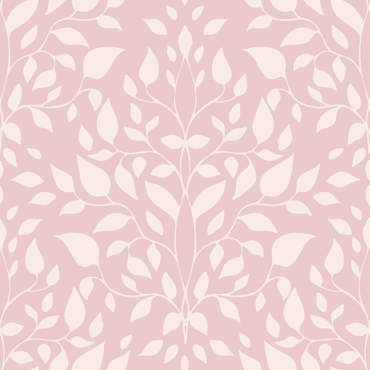 Soft Blush Botanical Damask Wallpaper⁠ in your room