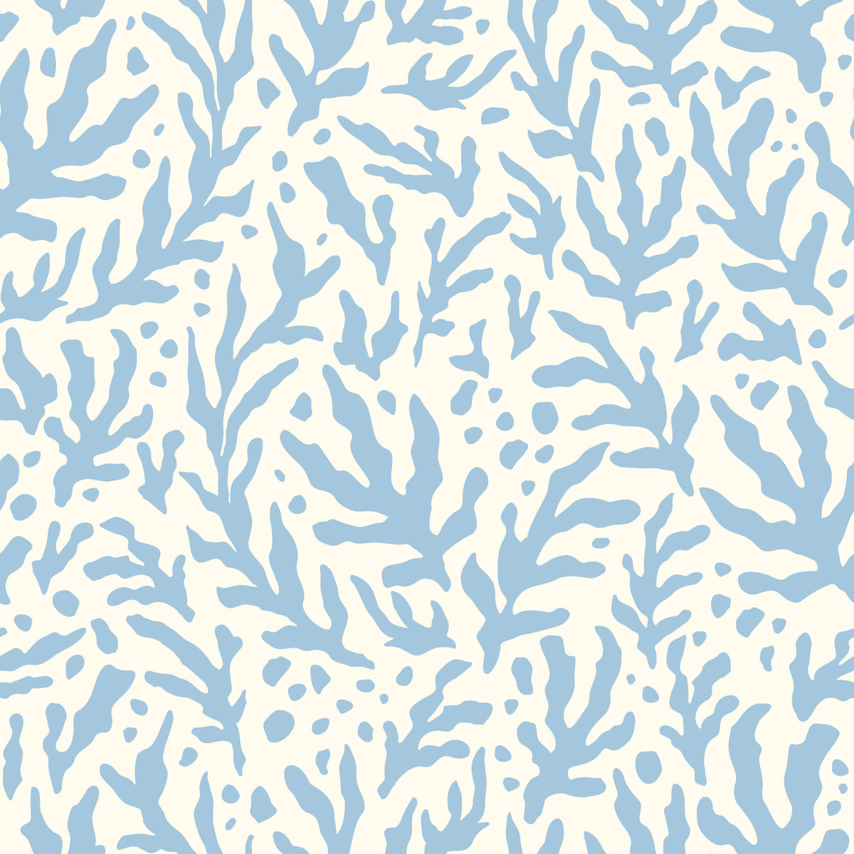 Abstract Seaweed Blue Pattern Wallpaper⁠ in your room — zoomed