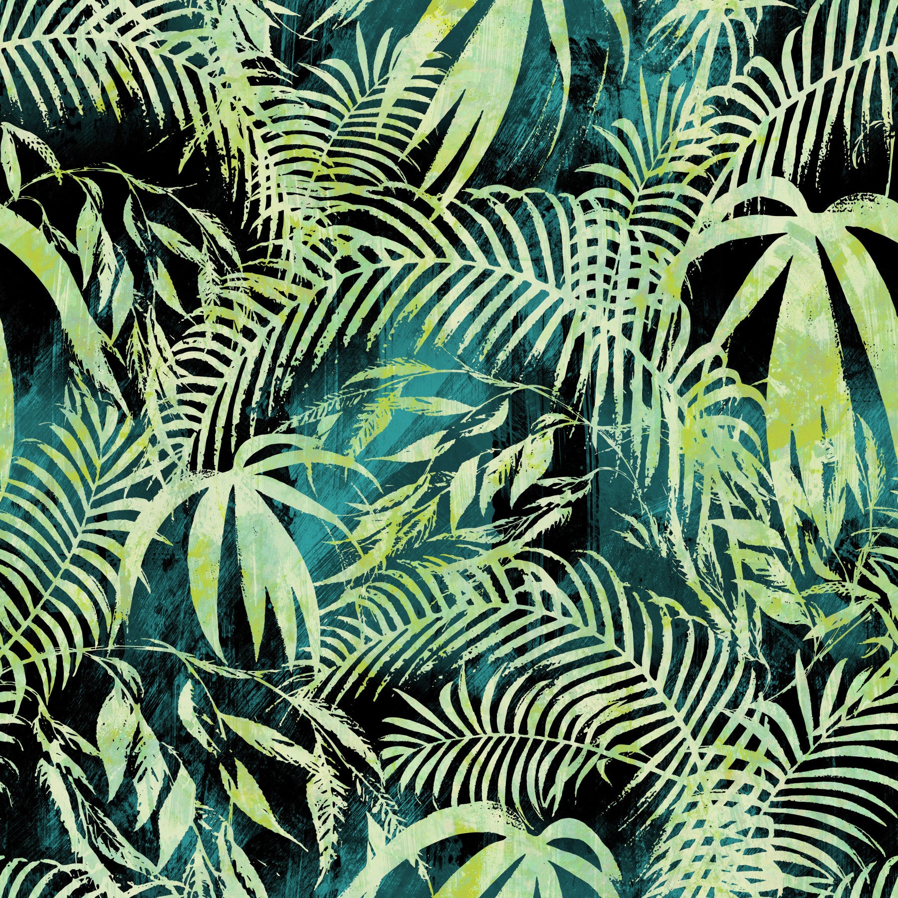 Abstract Tropical Palm Overlay Wallpaper⁠