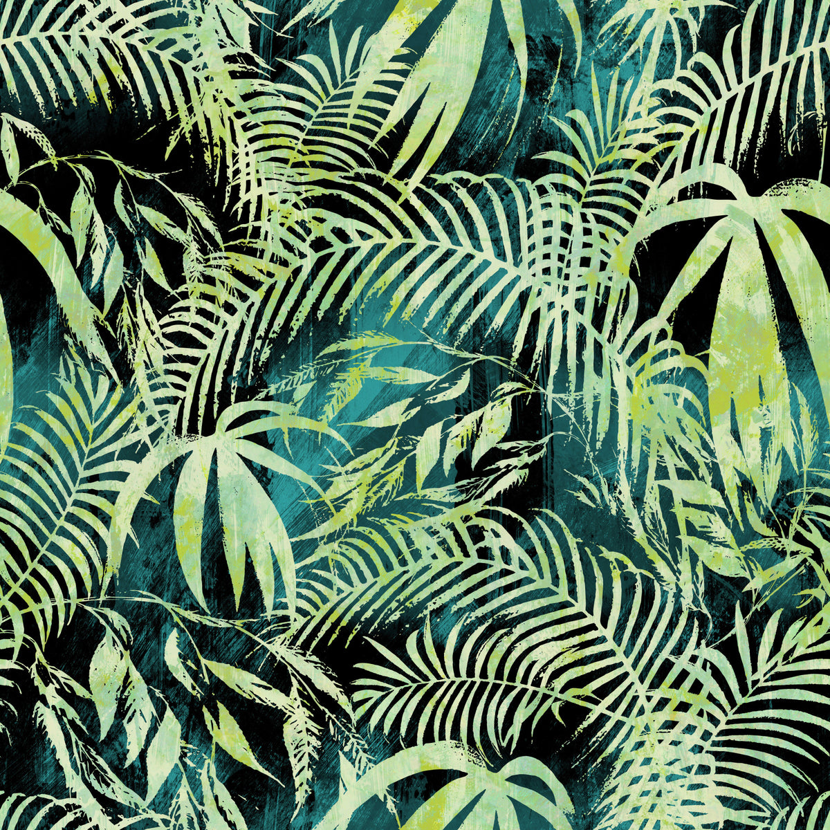Abstract Tropical Palm Overlay Wallpaper⁠ in your room