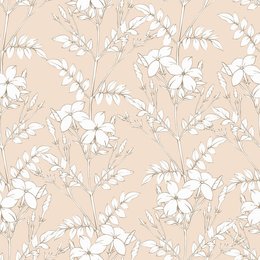 Minimalist Botanical Line Art Wallpaper⁠