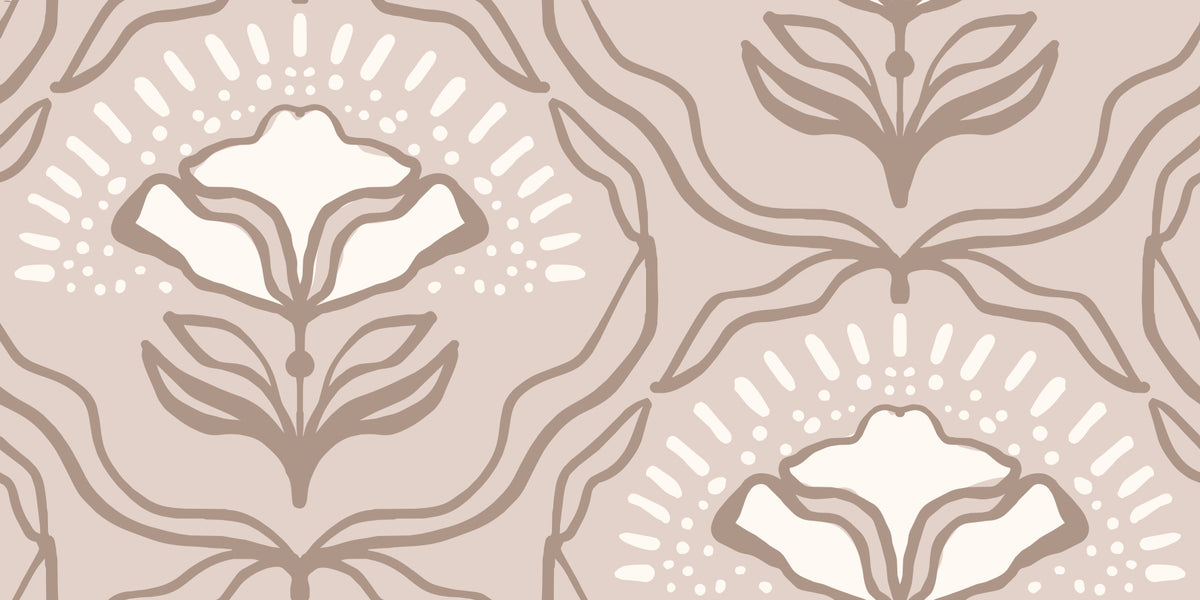 Modern Organic Botanical Repeat Wallpaper⁠ in your room