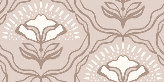 Modern Organic Botanical Repeat Wallpaper⁠