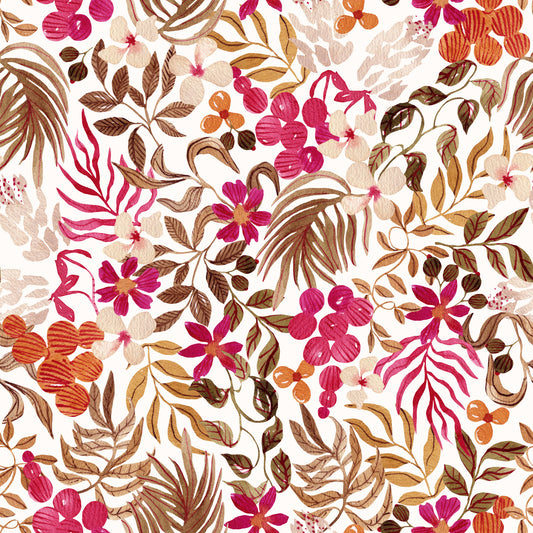 Bohemian Painted Botanical Flora Wallpaper⁠