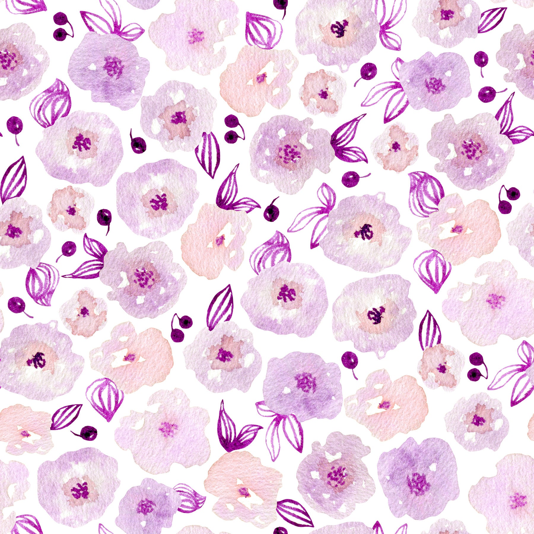 Soft Lavender Watercolor Petals Wallpaper⁠