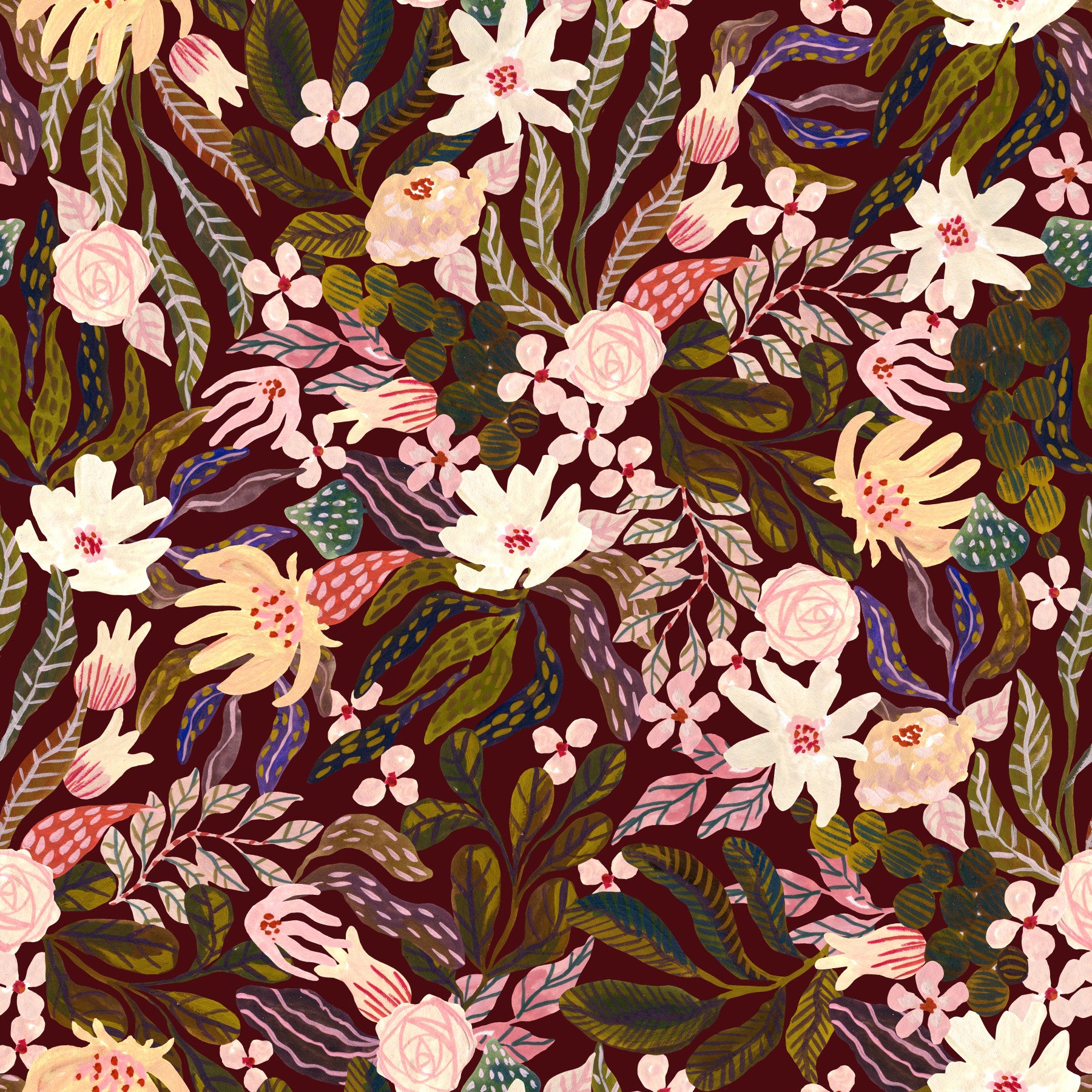 Midnight Botanical Garden Wallpaper⁠