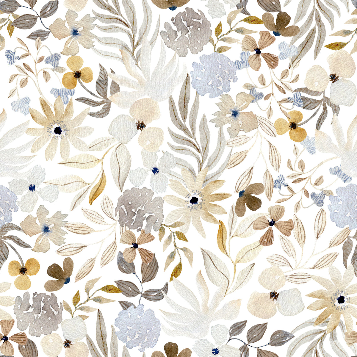 Soft Watercolor Meadow Botanical Wallpaper⁠ in your room — zoomed