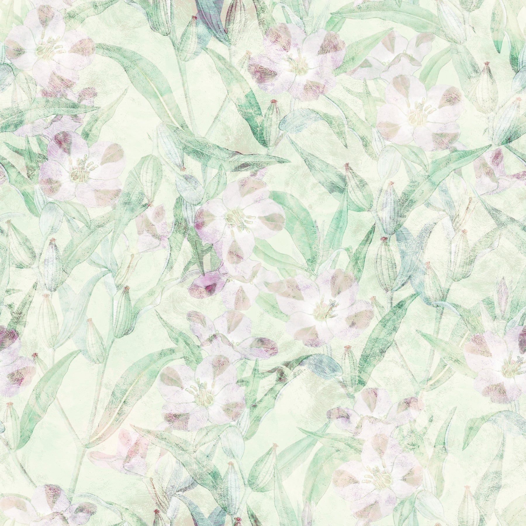 Soft Sage Botanical Garden Wallpaper⁠