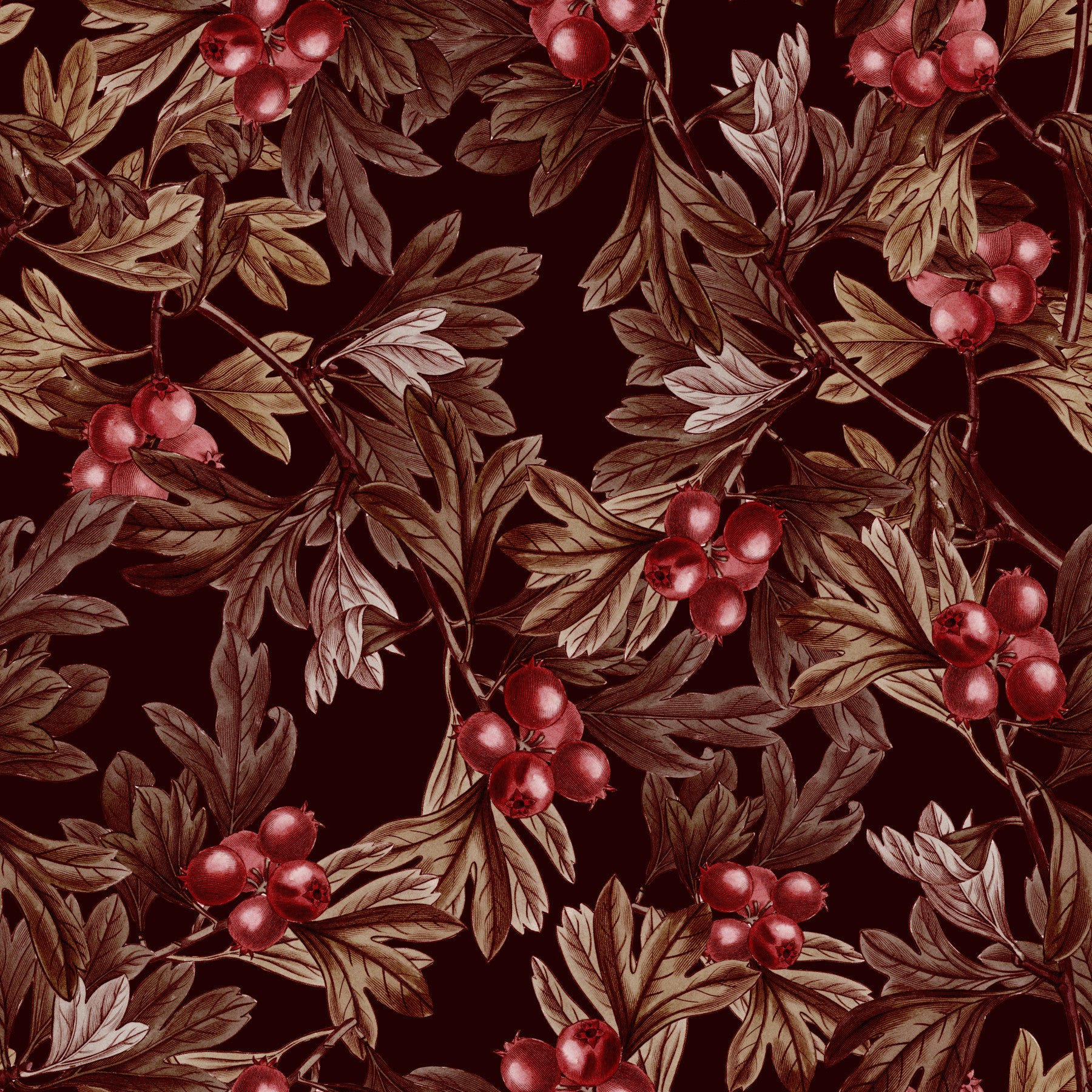Autumnal Berry Harvest Illustration Wallpaper⁠