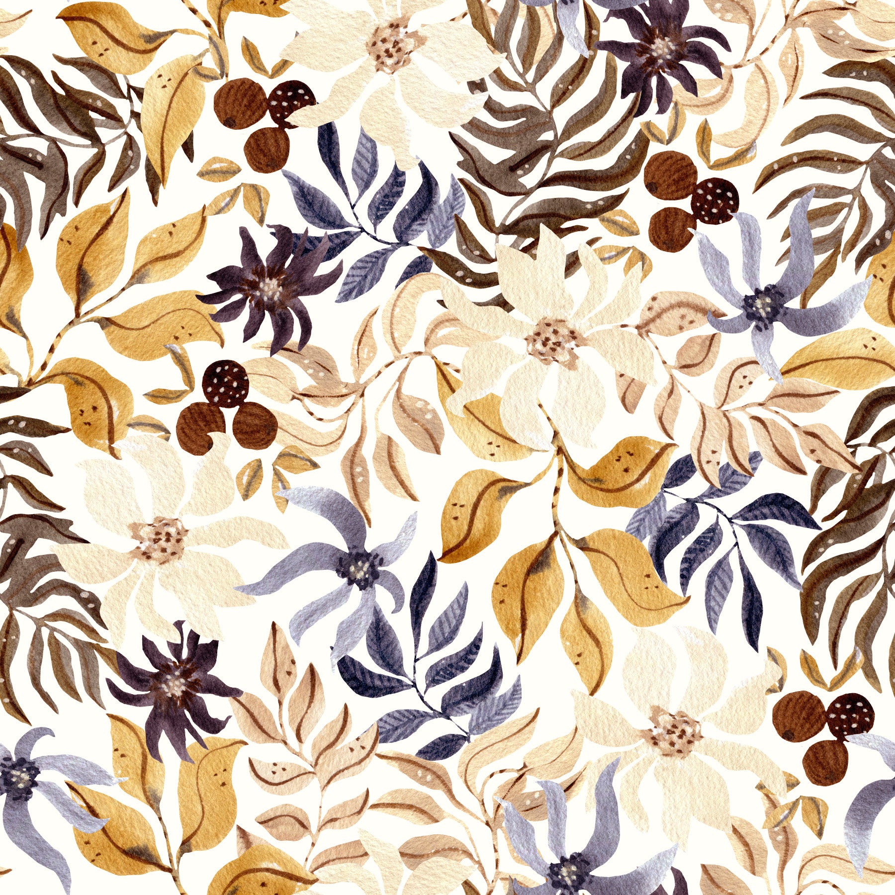 Autumn Harvest Botanical Wallpaper⁠