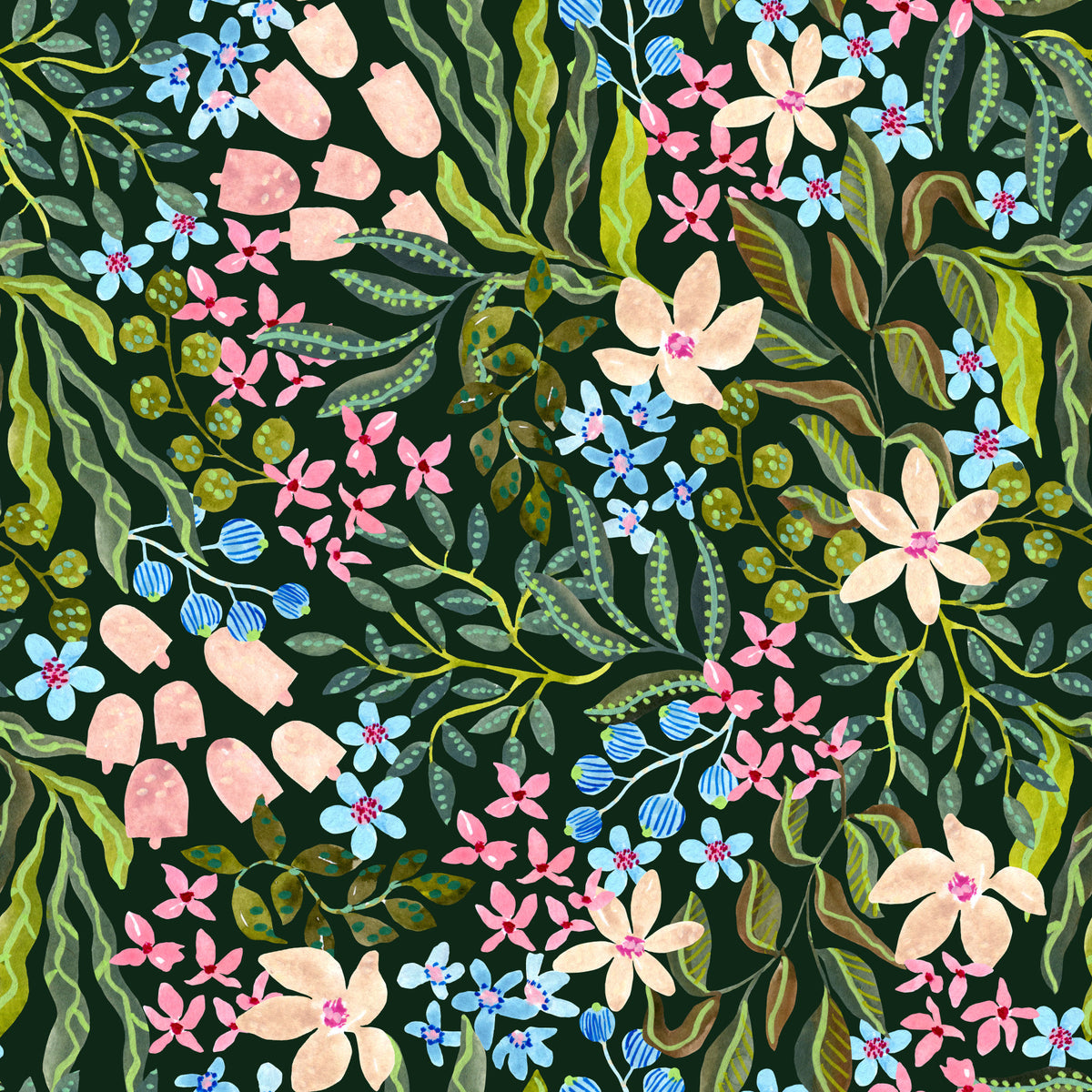 Enchanted Garden Blooms Wallpaper⁠ in your room