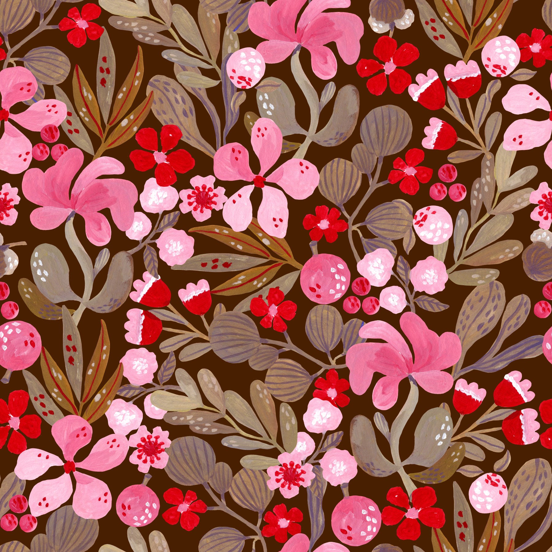 Rustic Crimson Petal Garden Wallpaper⁠
