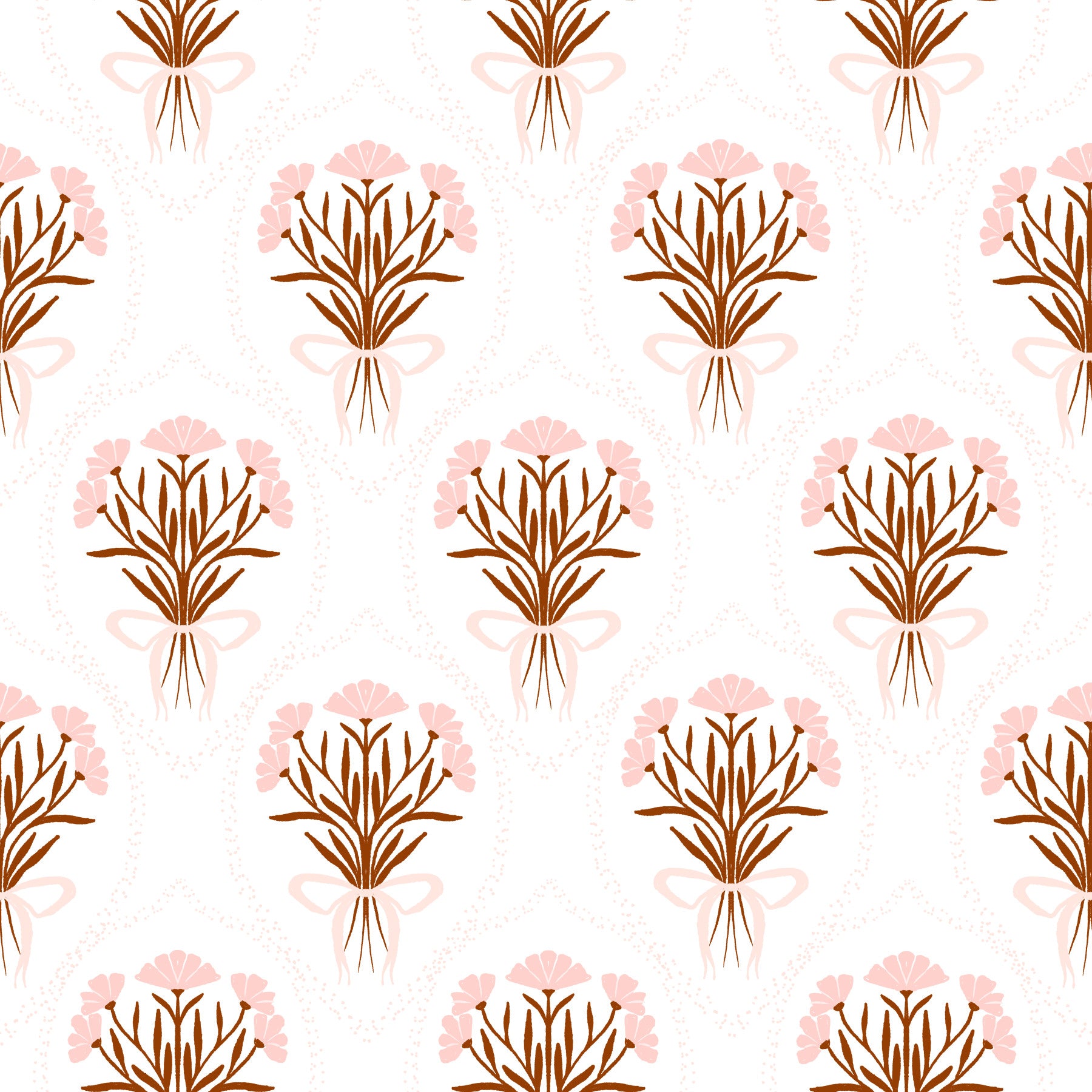 Soft Pink Ribboned Blossom Bouquet Wallpaper⁠