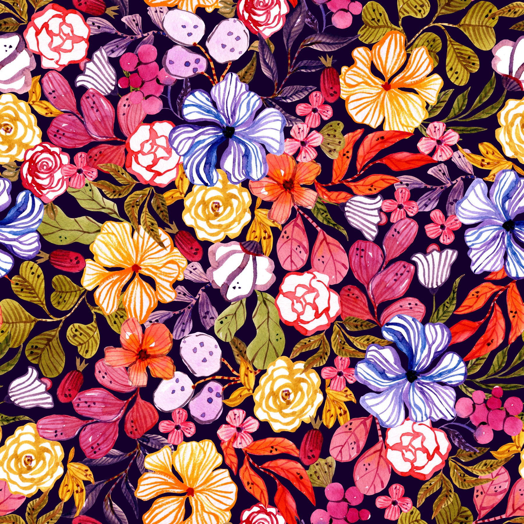 Artisanal Garden Pattern Wallpaper⁠