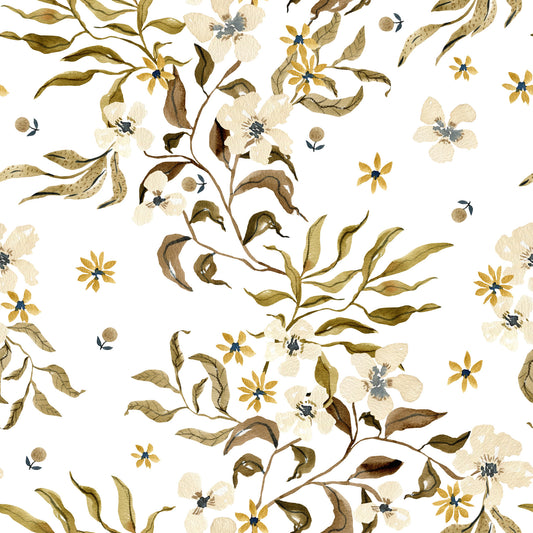 Rustic Earthy Botanical Vines Wallpaper⁠