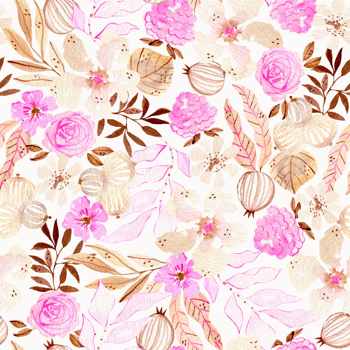 Soft Watercolor Garden Blooms Wallpaper⁠ in your room