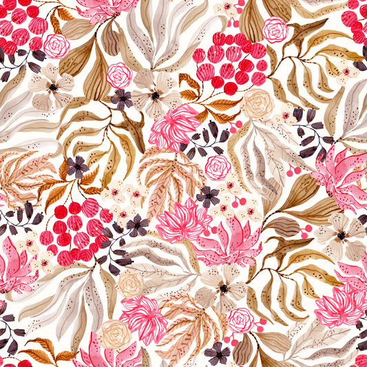 Modern Whimsical Berry Garden Wallpaper⁠
