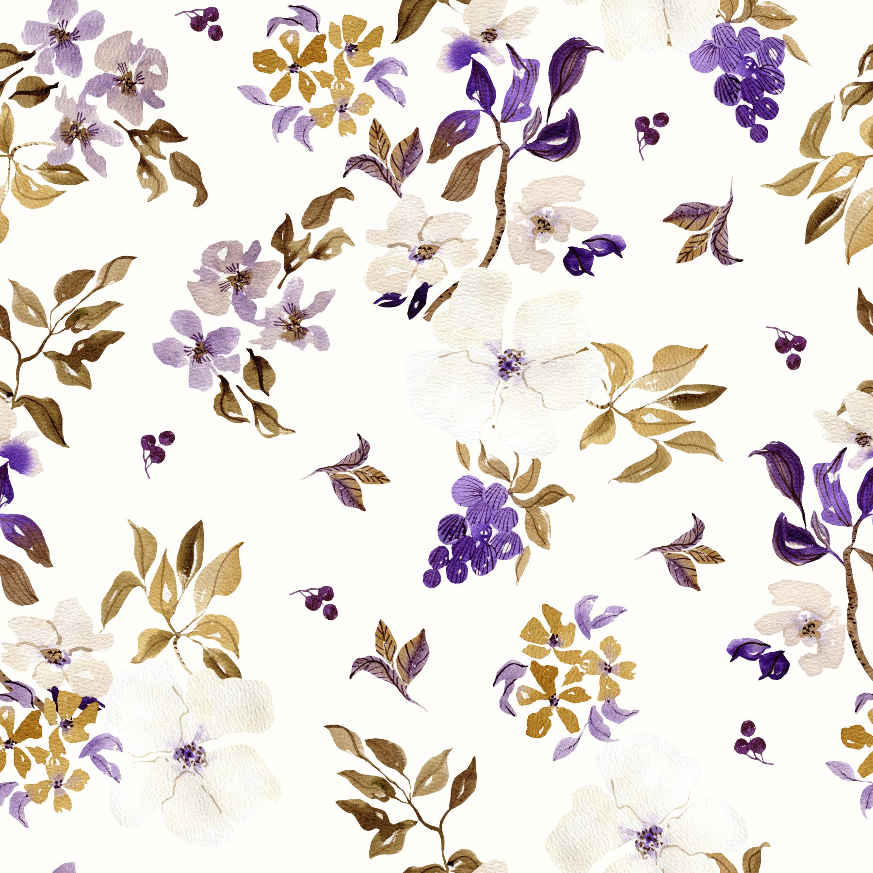 Violet and Gold Botanical Trails Wallpaper⁠