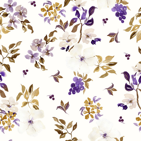 Violet and Gold Botanical Trails Wallpaper⁠