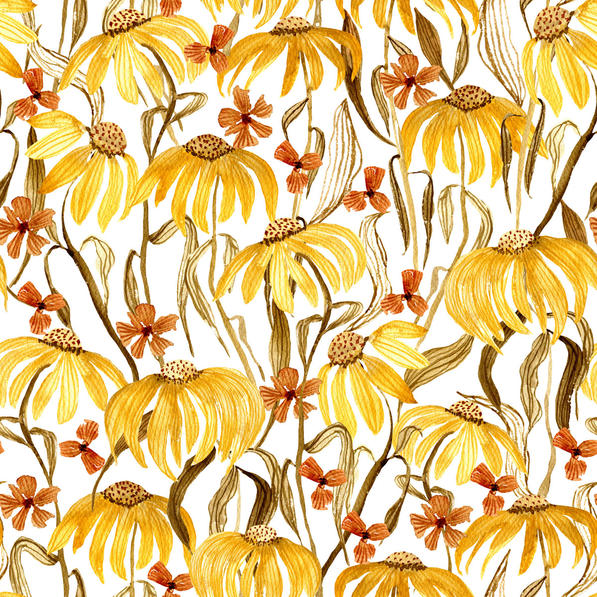Golden Sunflower Meadow Wallpaper⁠ in your room — zoomed