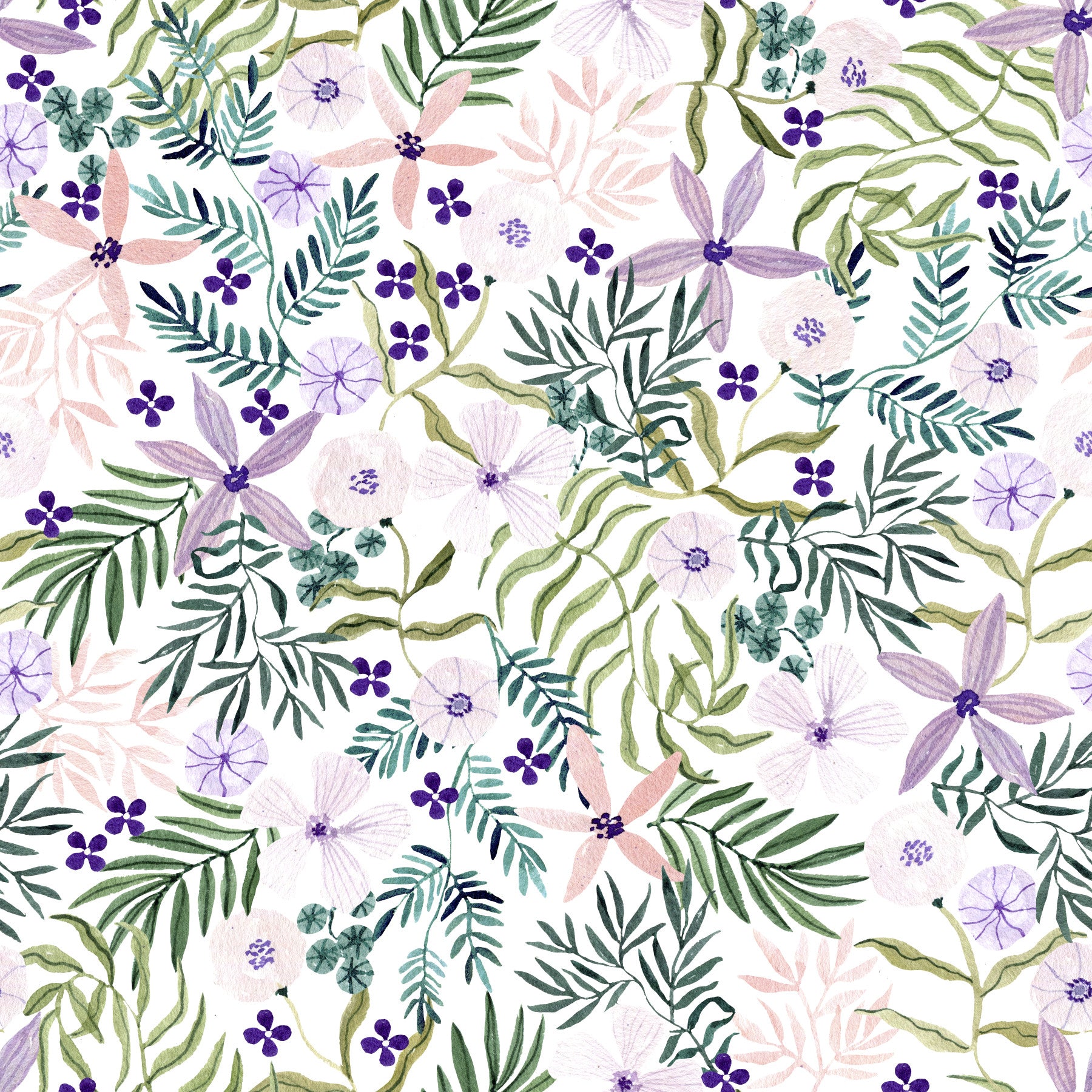 Painterly Spring Wildflower Trail Wallpaper⁠