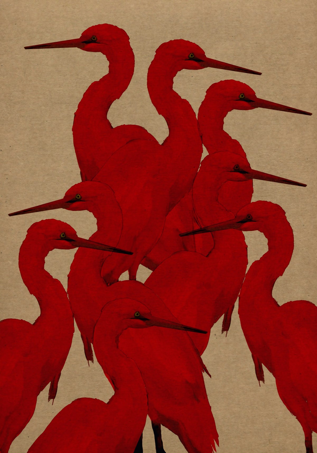 Minimalist Scarlet Flock Wall Mural in your room