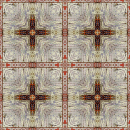 Aged Industrial Grid with Cross Overlay Wallpaper⁠