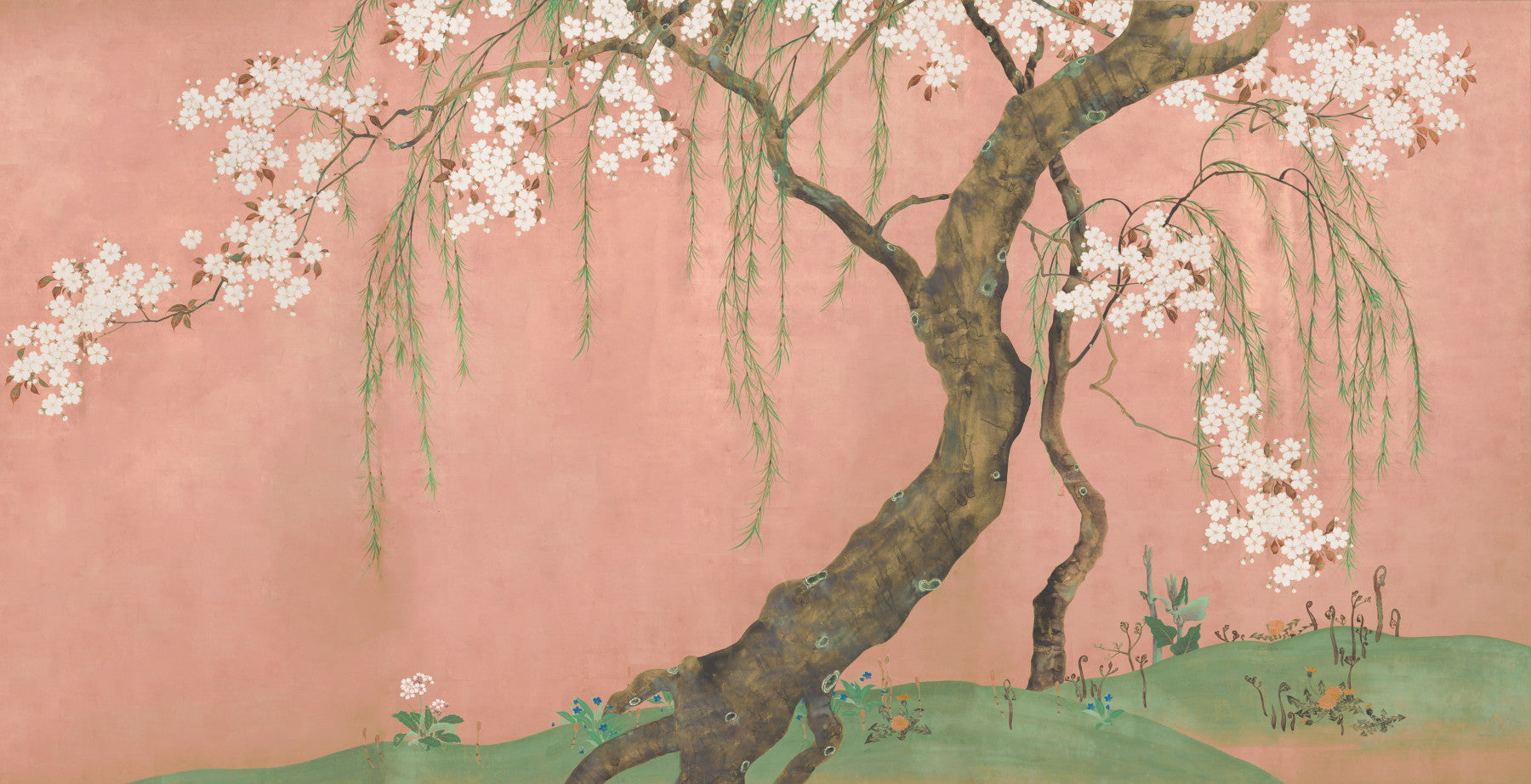 Blossoming Willow Sakura Landscape Wall Mural