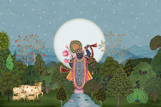 Divine Moonlight Forest Garden Wall Mural