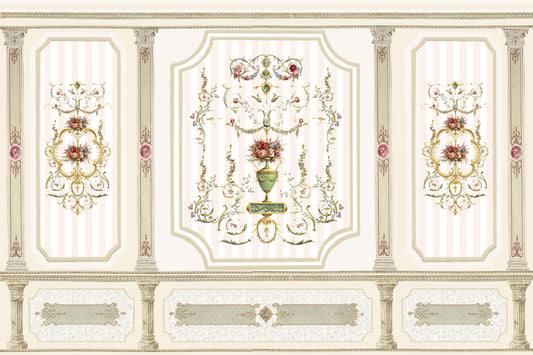 Regal Botanical Urn Motif Wall Mural